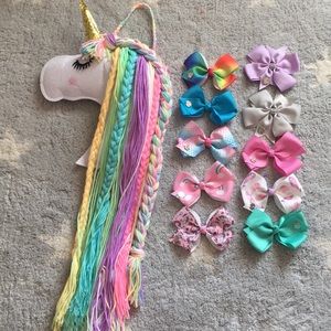 UNICORN BOW HOLDER + 10 JOJO BOWS